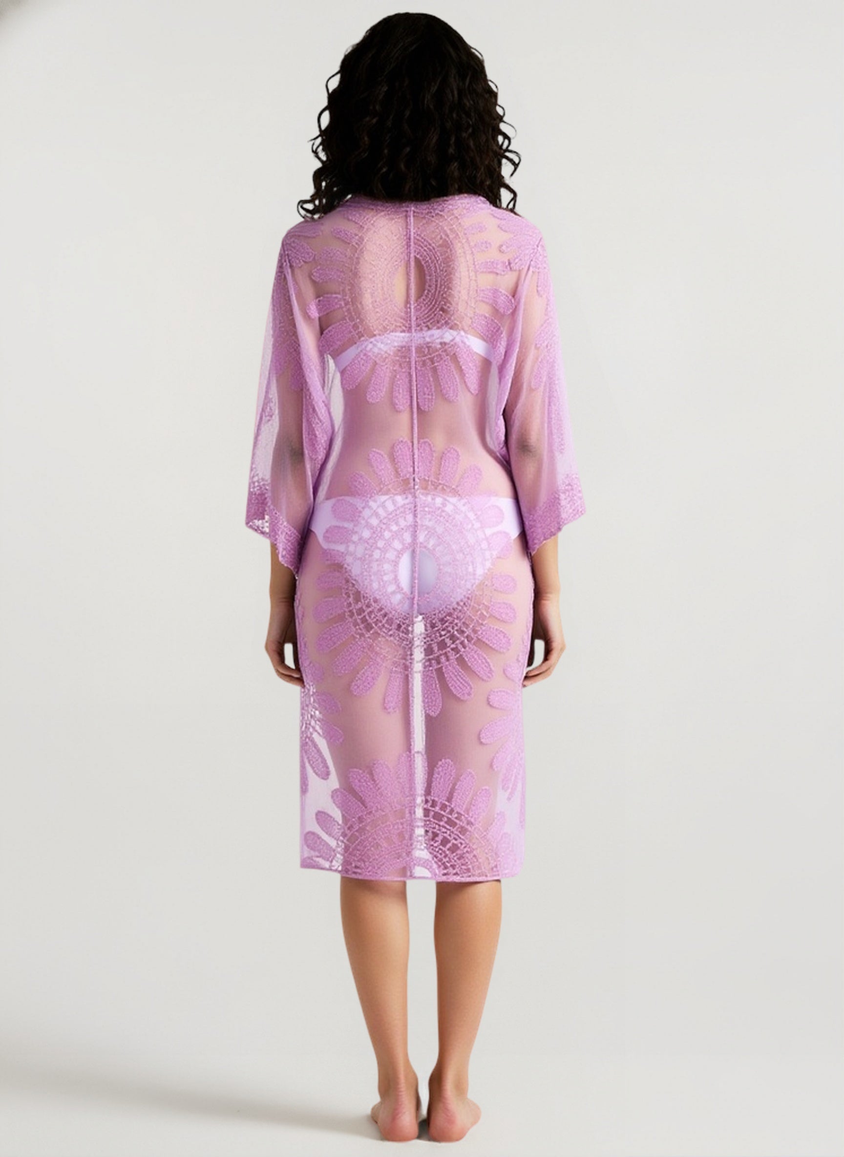 Lace Embroidered Bikini Cover Up