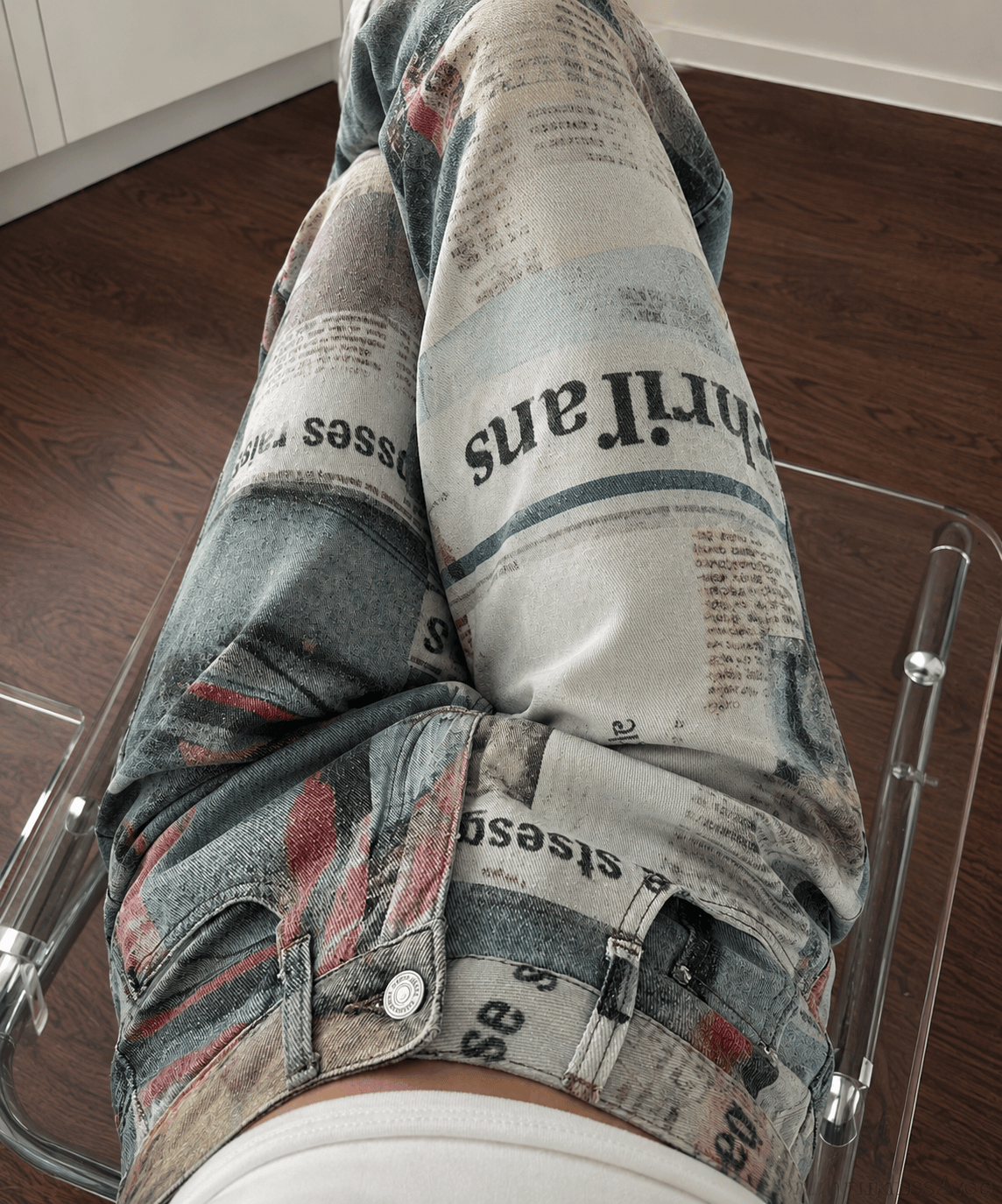 Newspaper Gothic Grunge Baggy Trouser