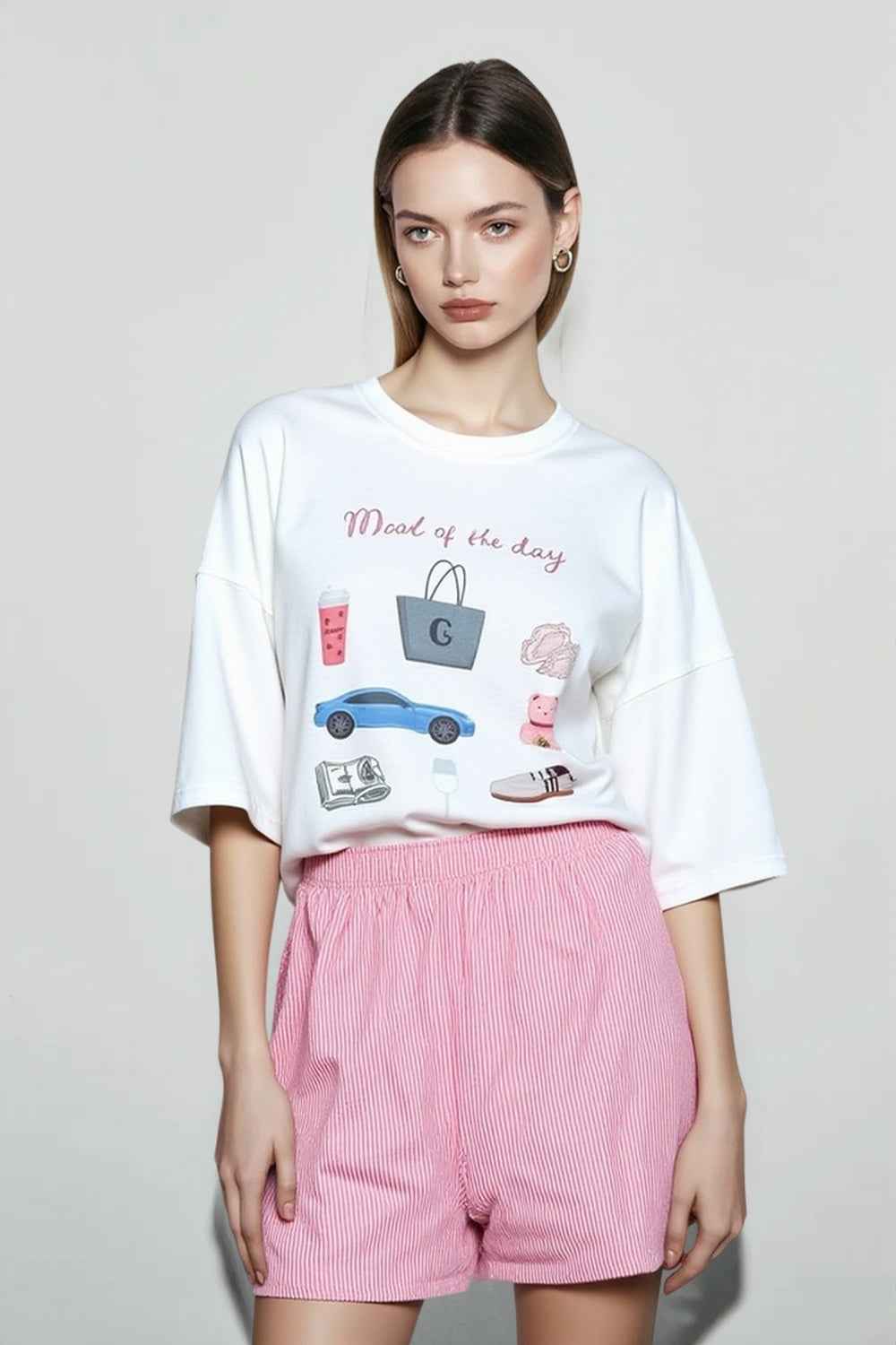 Hand Painted Print Oversized T-Shirt