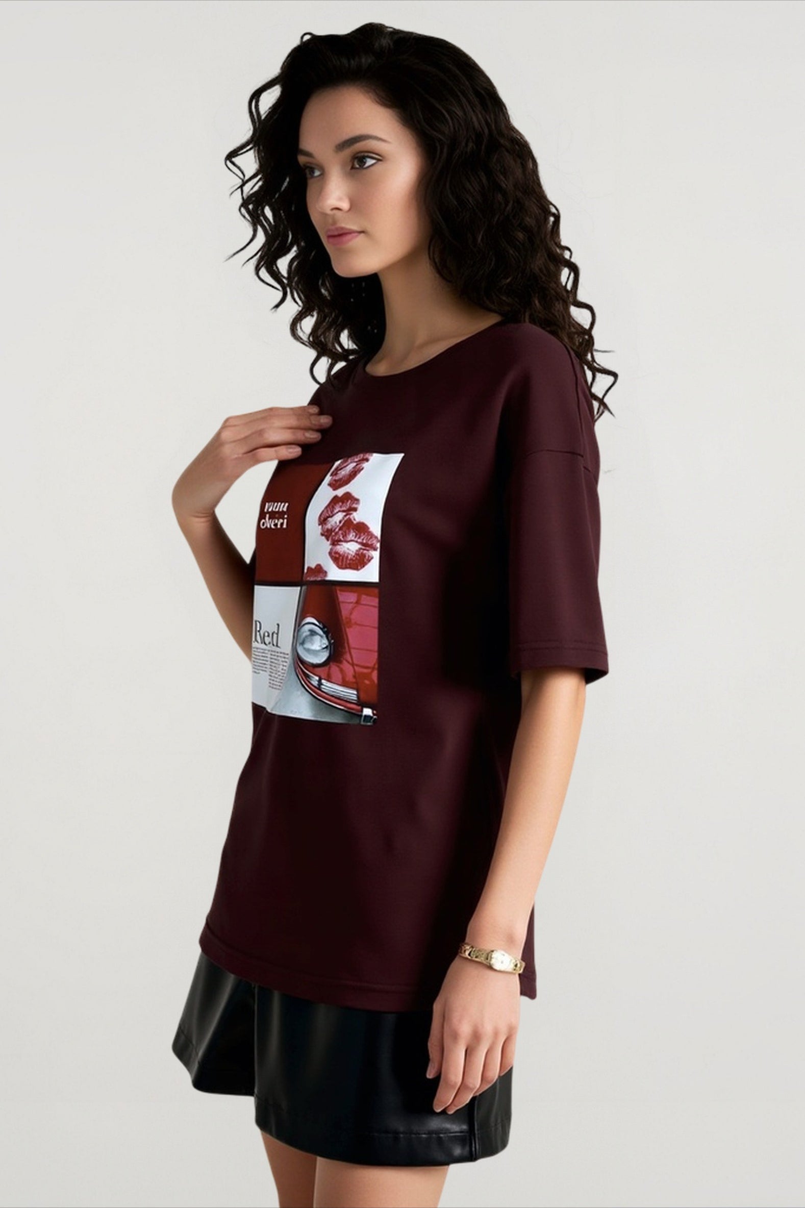 Letter Print Slouchy T-shirts
