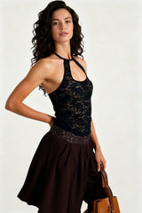 Sexy Lace Halter Versatile Backless Cami Top