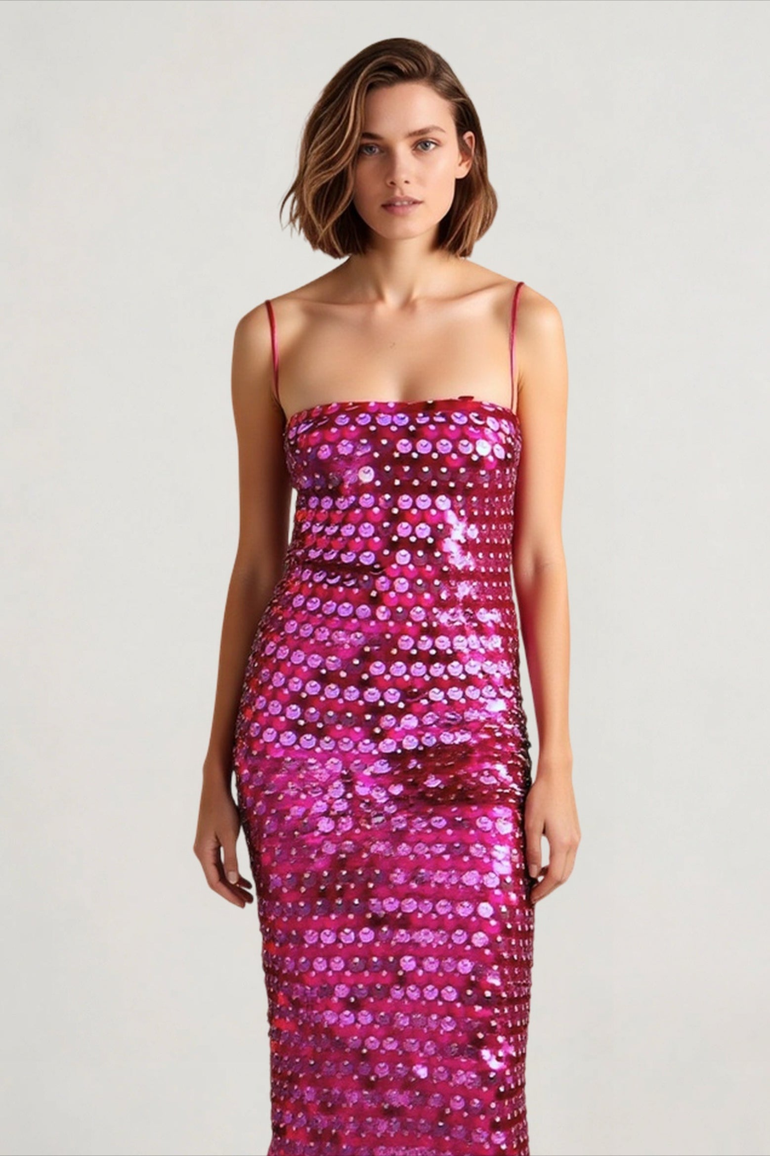Spicy Girl Beaded Irregular Midi Dress
