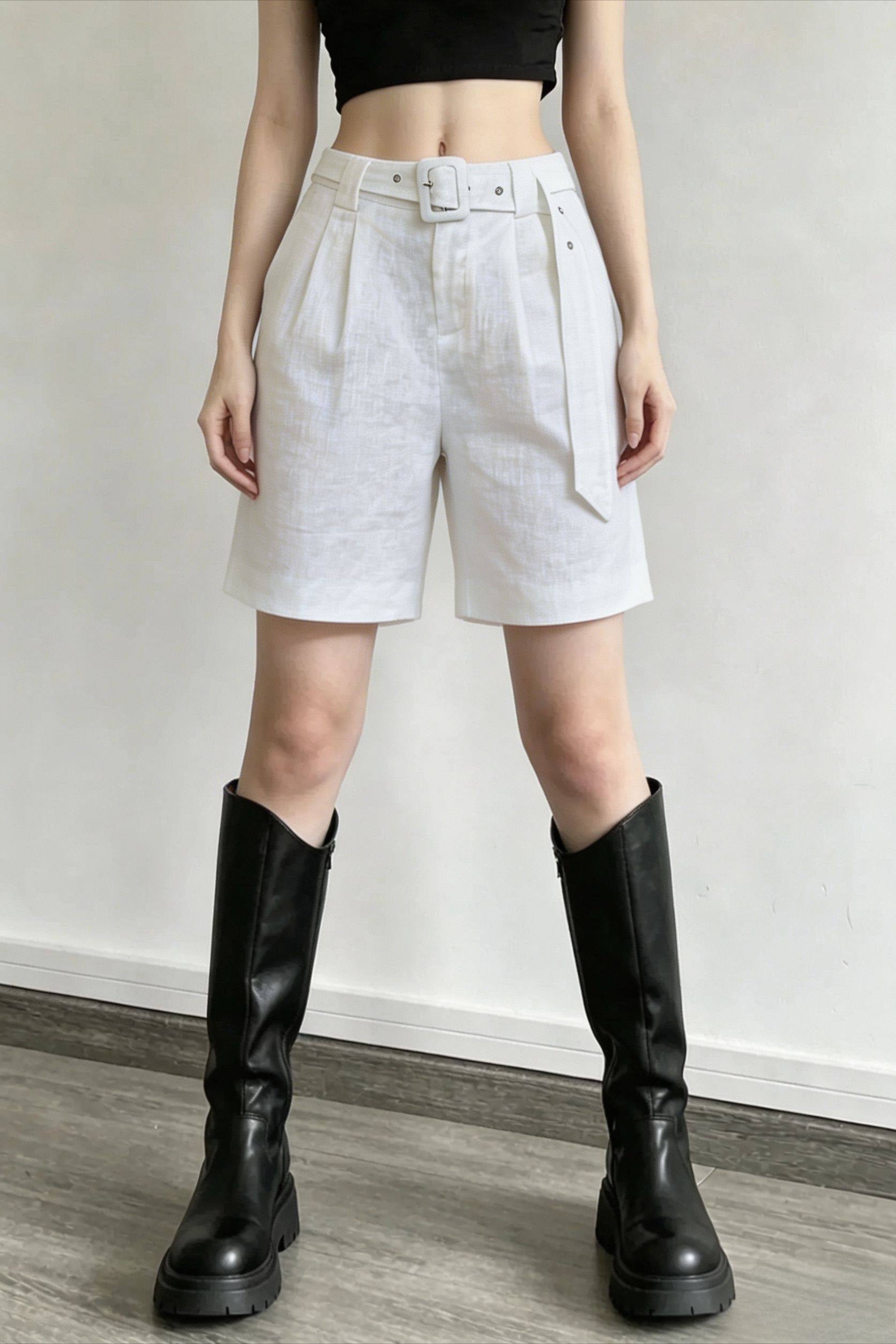 Linen Relaxed Belted Pants