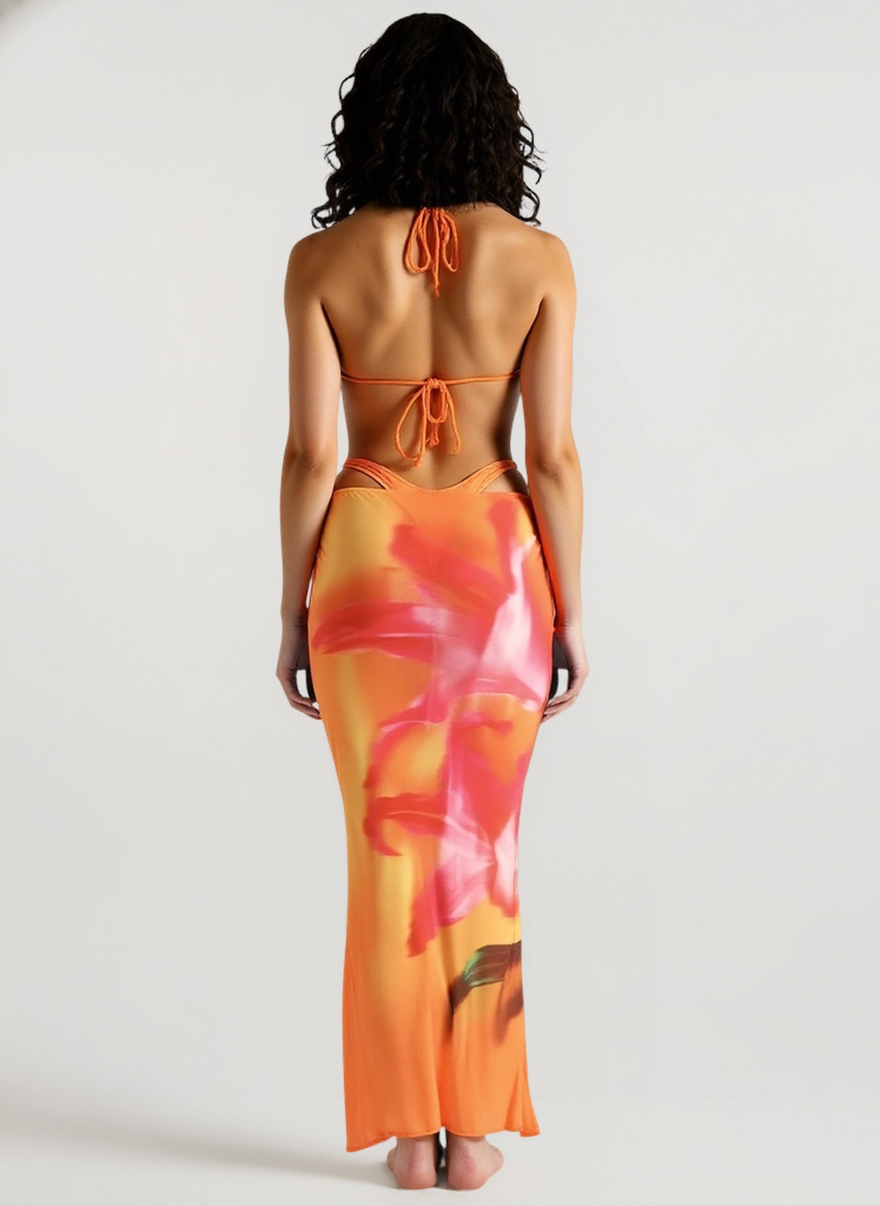 Boho Print Tie Waist Vacation Skirt