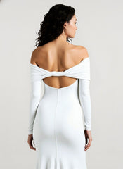 Off Shoulder Ruched Bodycon Formal Dress