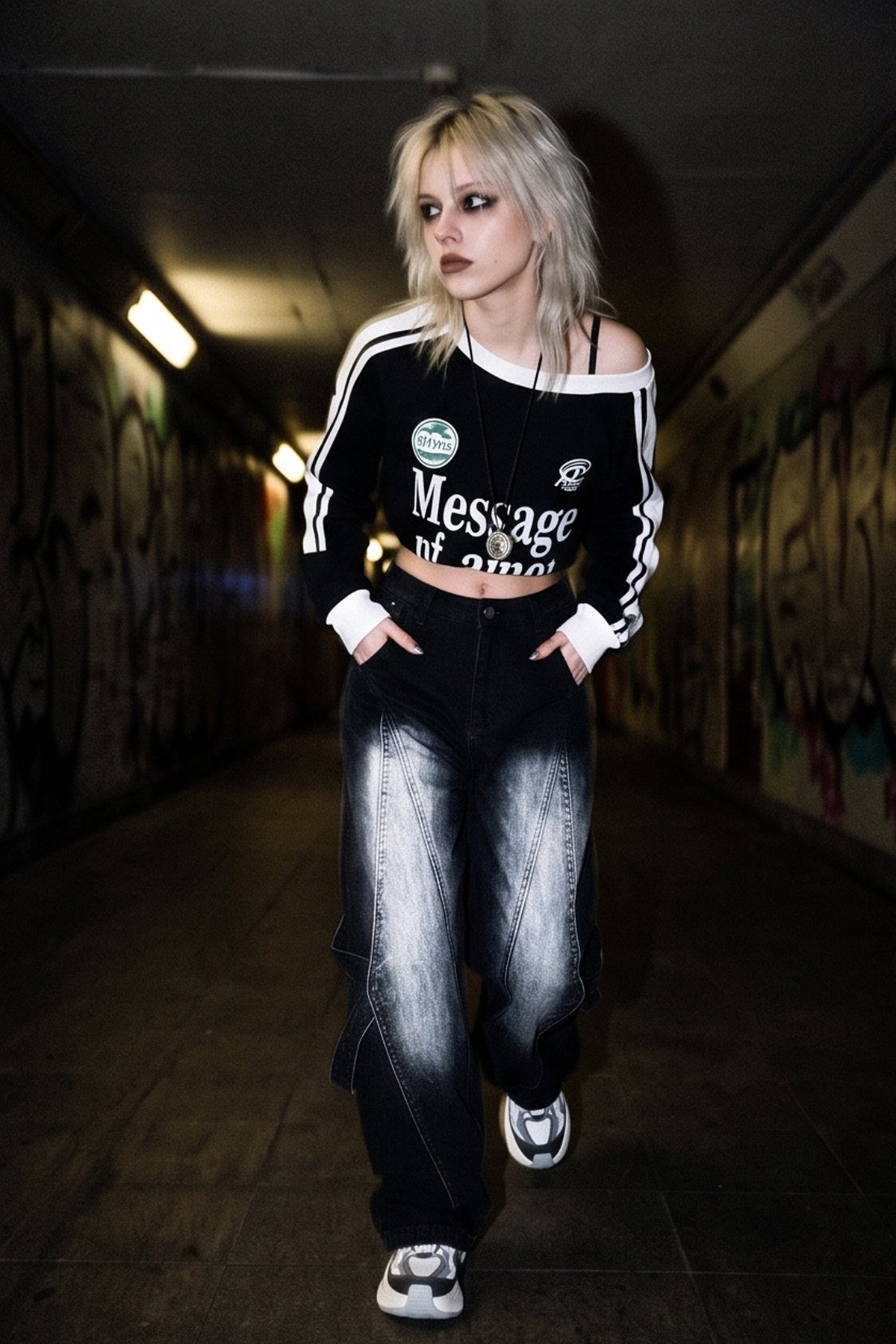 Vintage Washed Patchwork Jeans