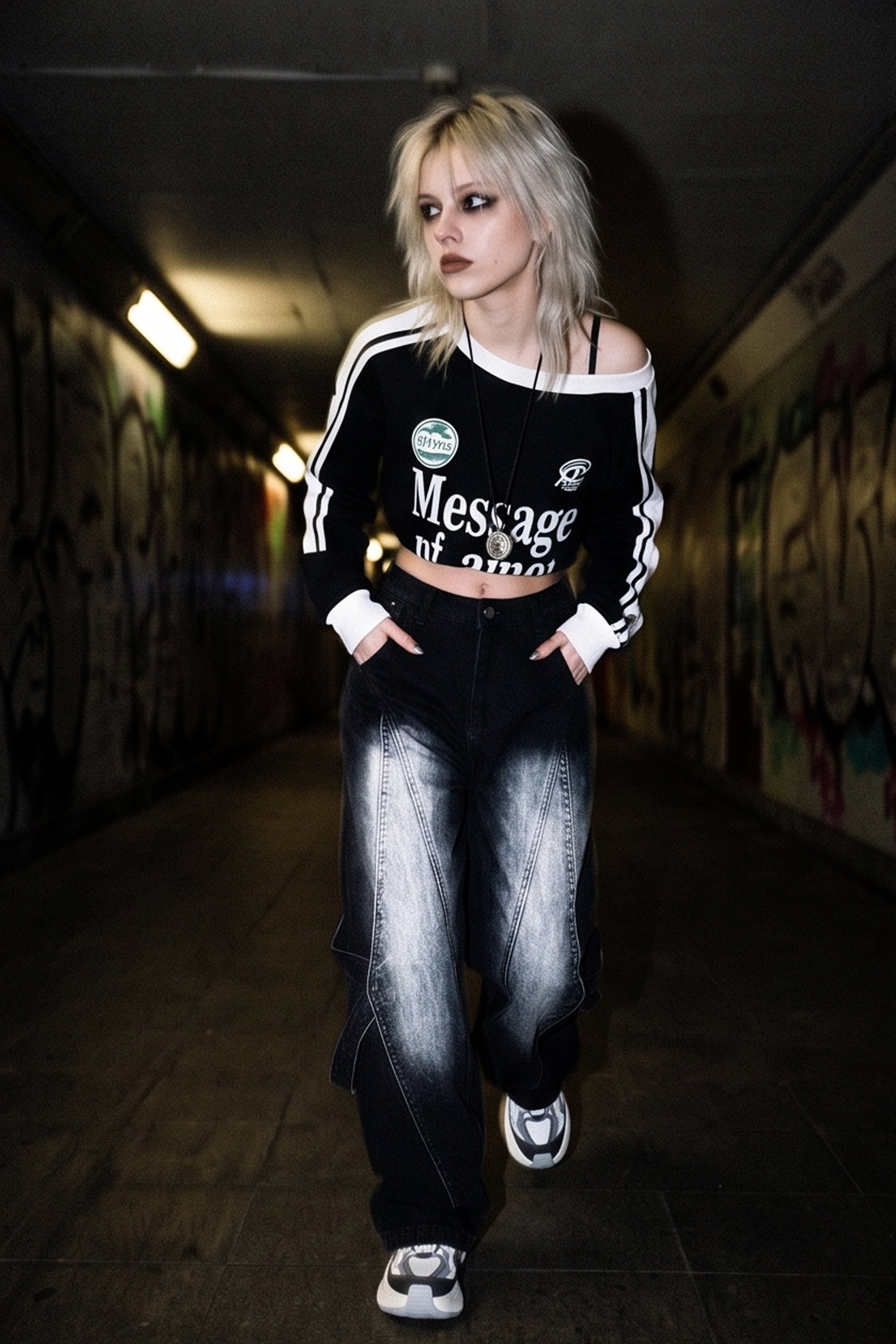 Vintage Washed Patchwork Jeans