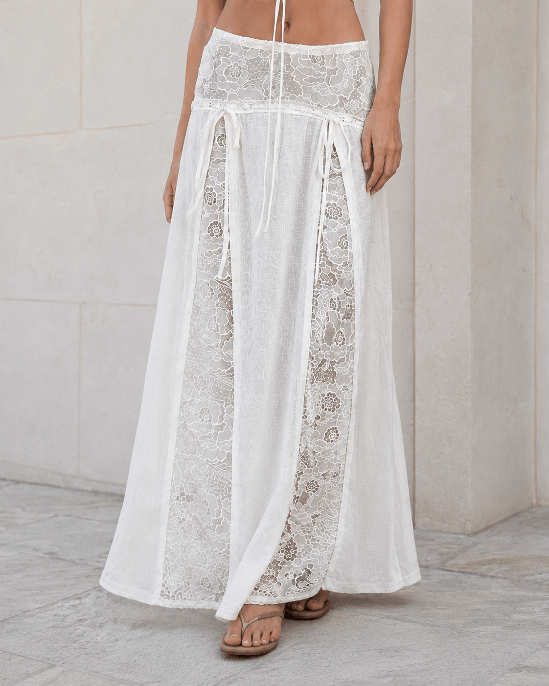 Boho Lace Patchwork Maxi Skirt