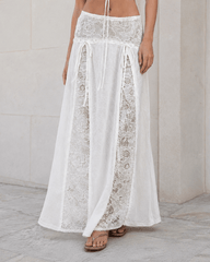 Boho Lace Patchwork Maxi Skirt