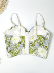 Floral Embroidered Sweetheart Corset