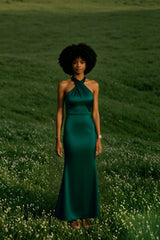 Bianca Crossover Halter Neck Dress