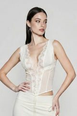 Lace Tie Front Bodycon Vacation Set