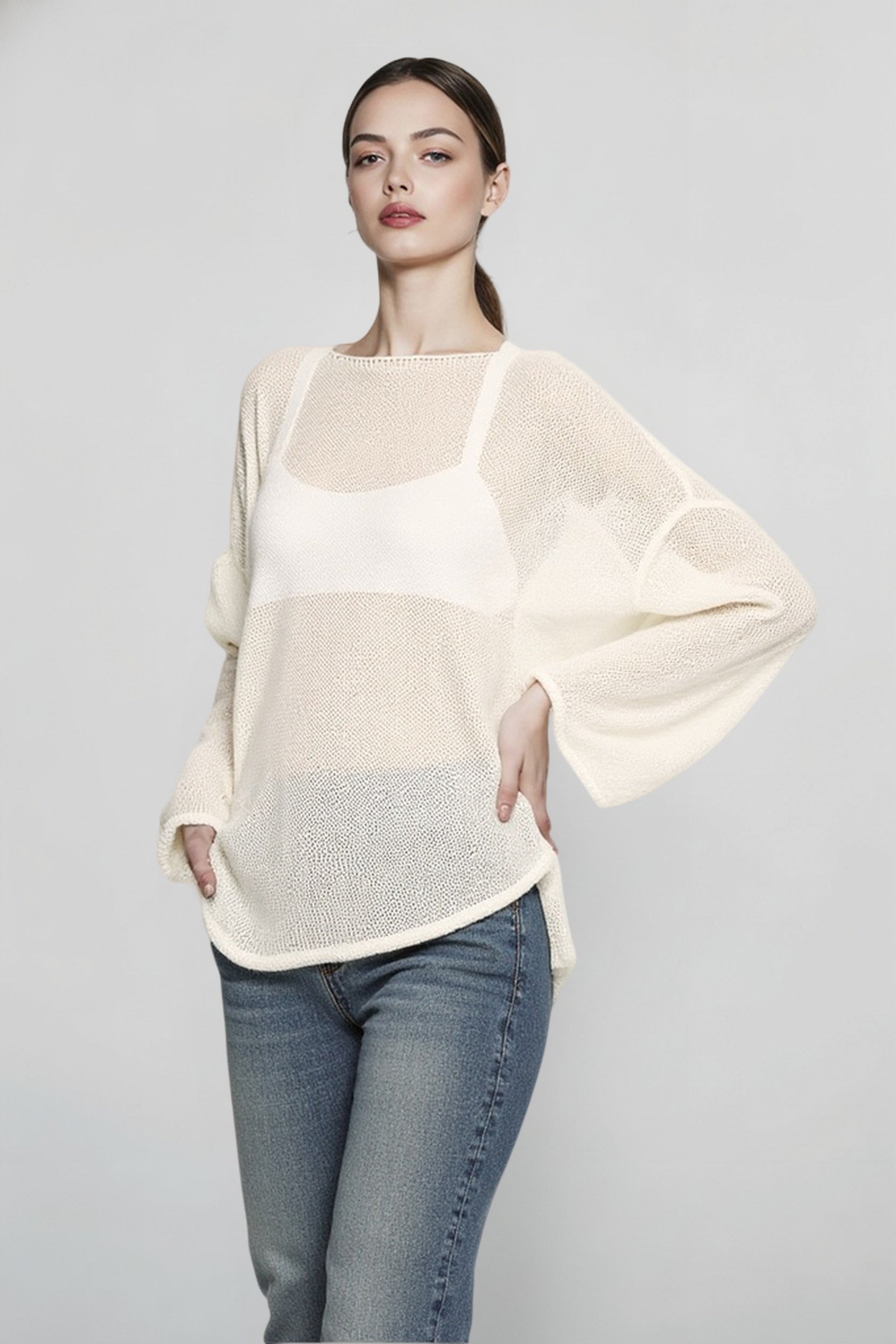 Lightweight Hollow Knit Sweater