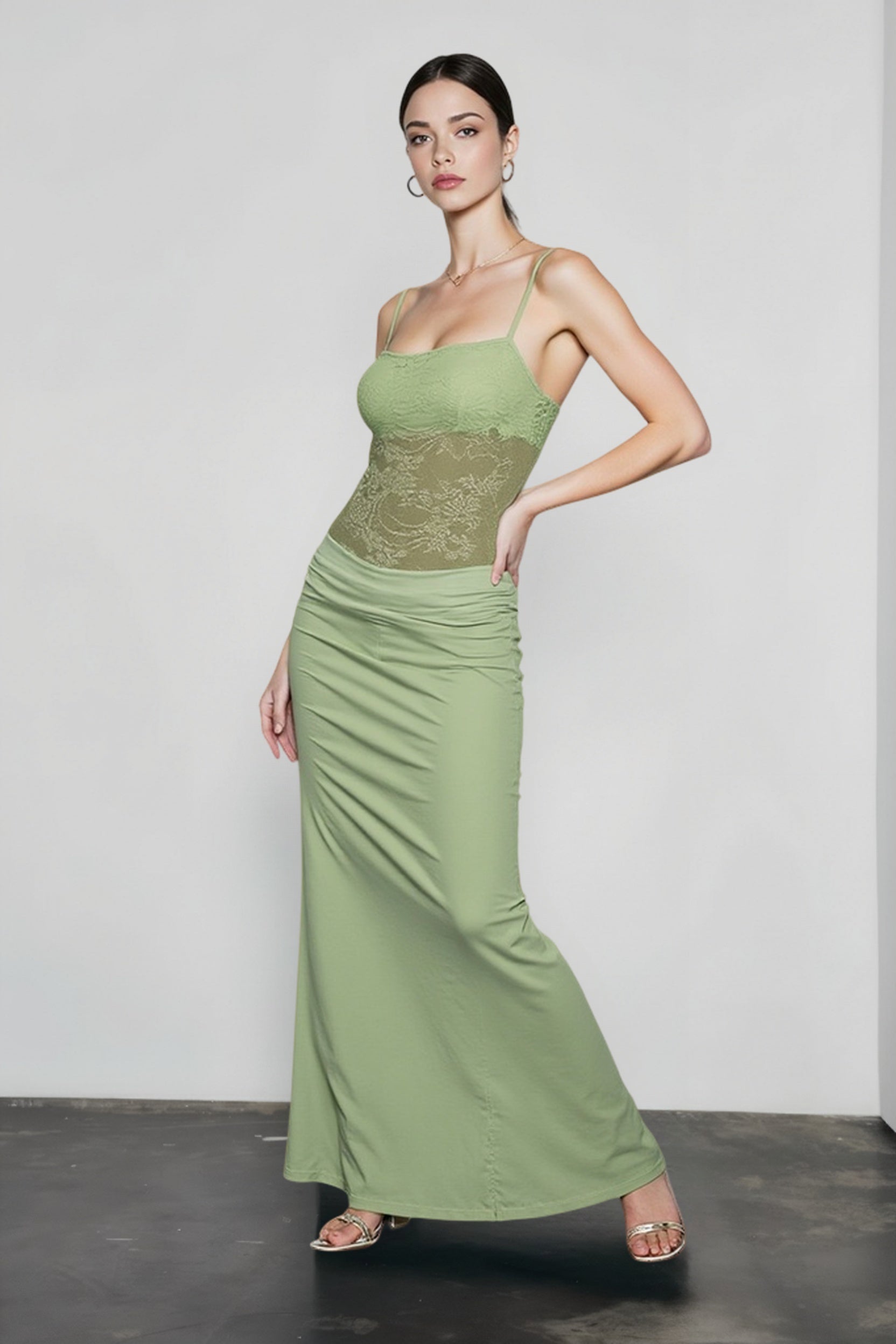 Slim Fit Lace Cami Lace Dress