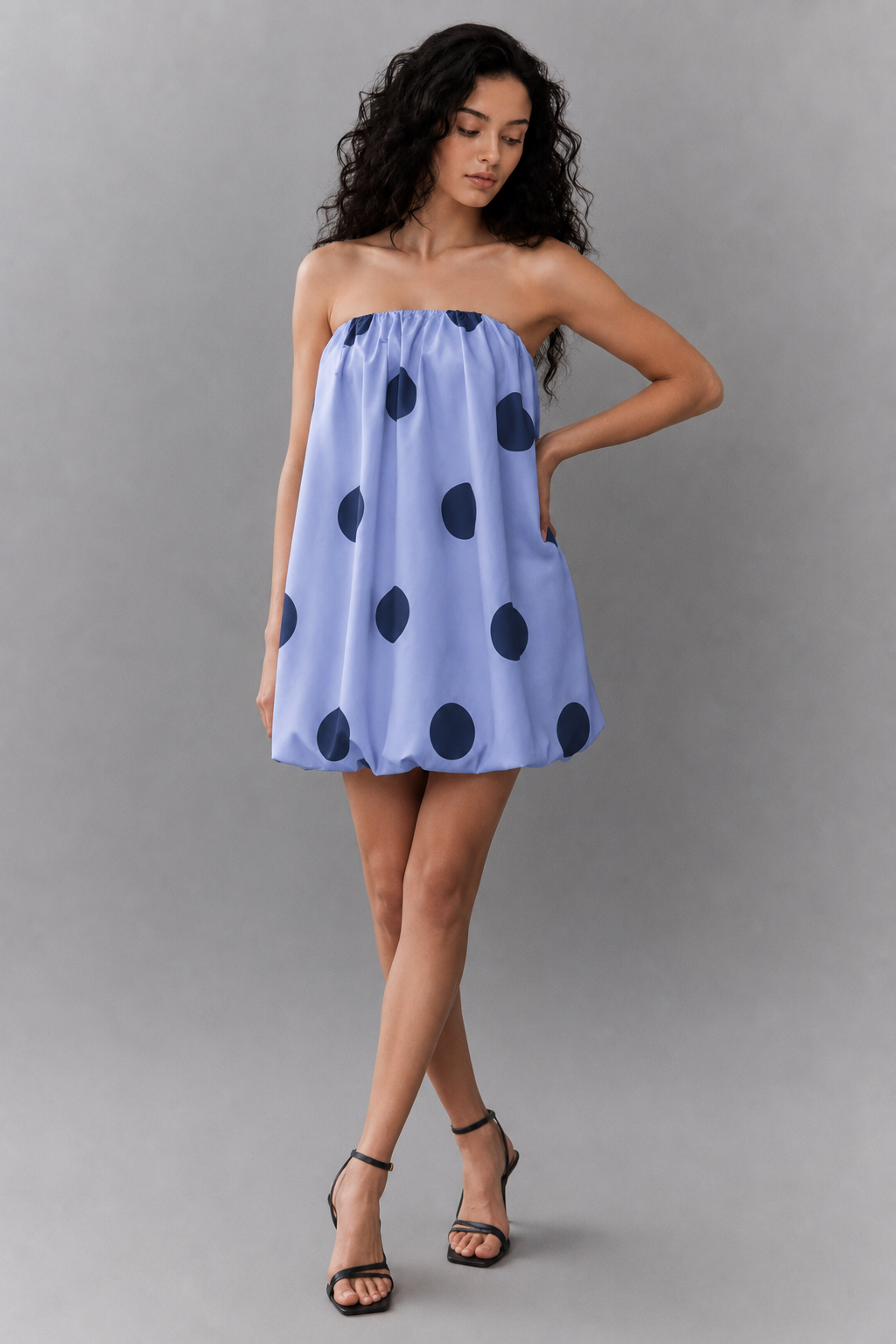 Sexy Polka Dot Strapless Bodycon Mini Dress