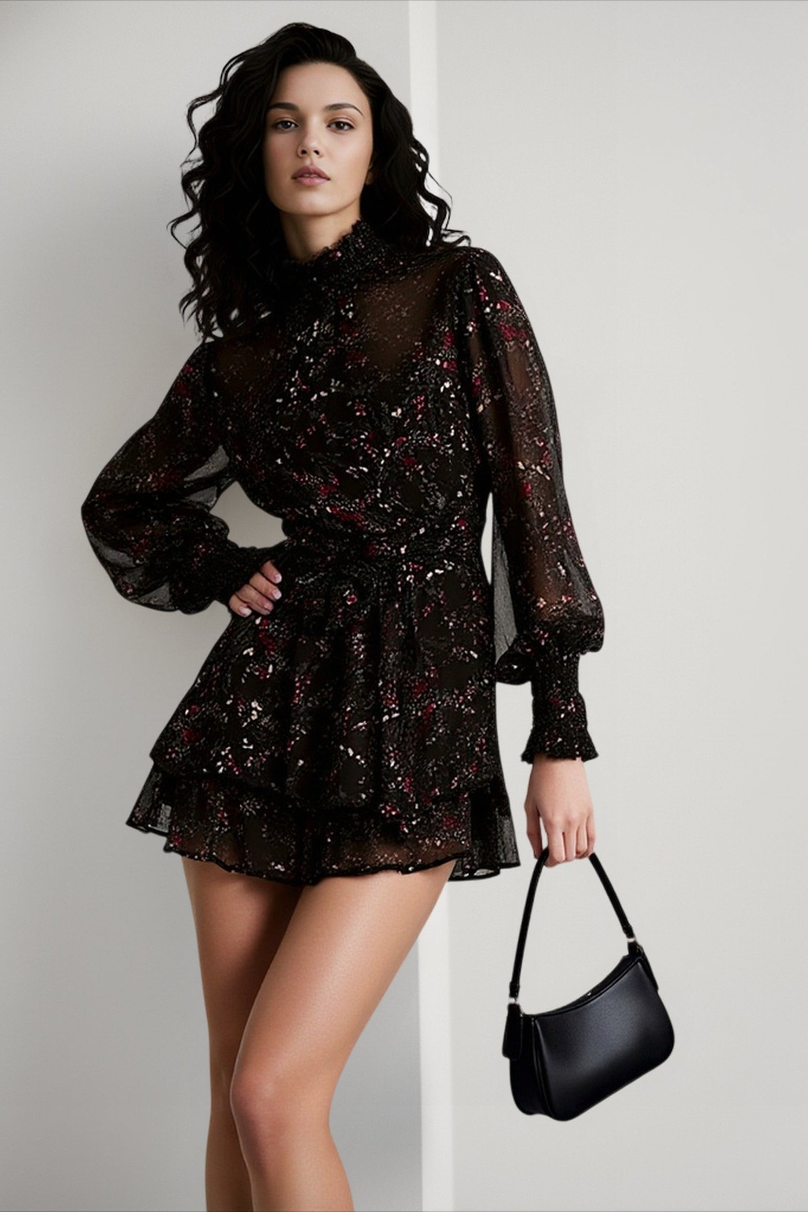 Spring Vintage Perspective Floral Print Dress