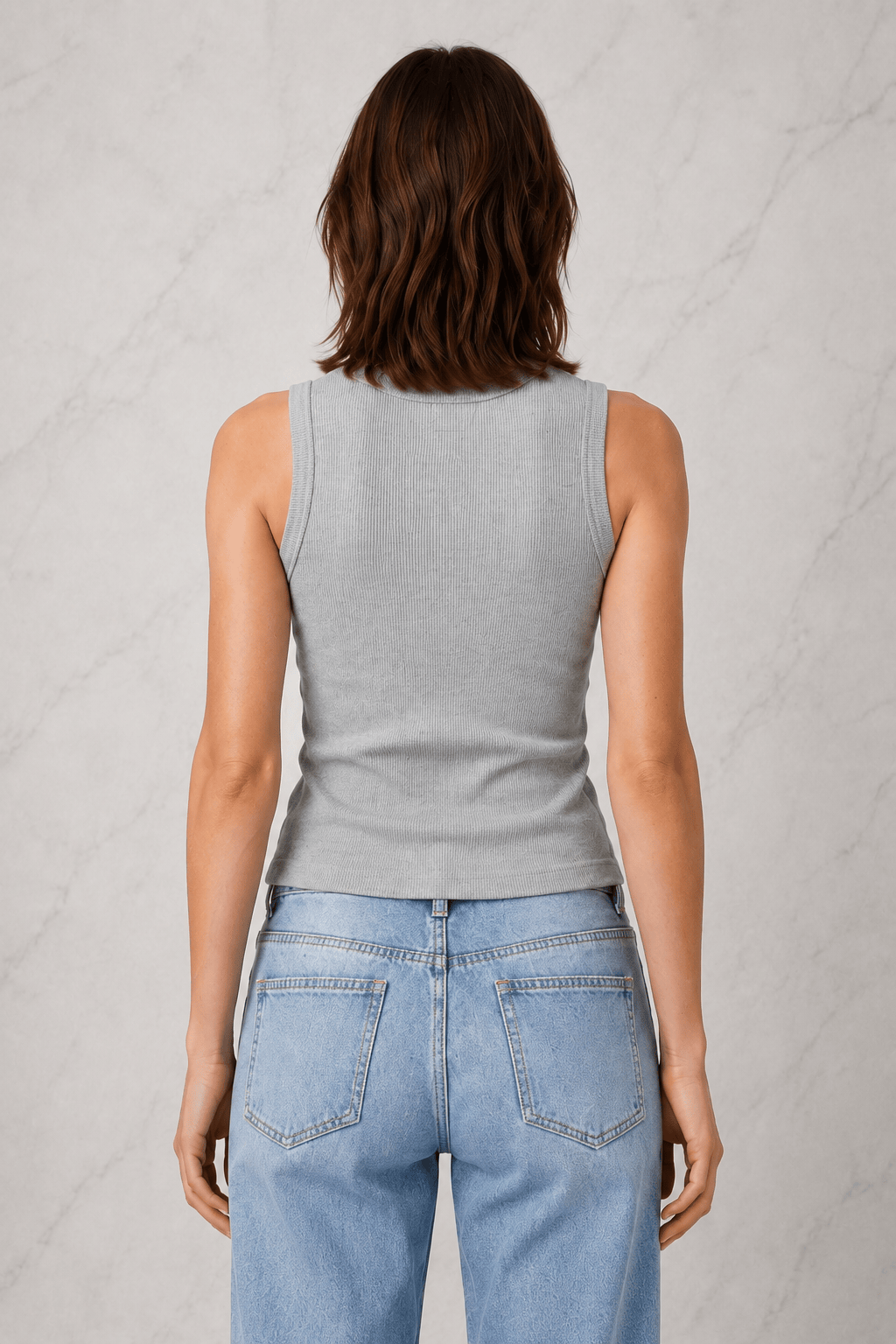Round Neck Sleeveless Knit Top