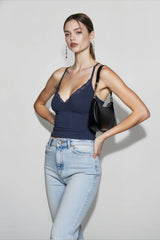 Lace Panel V Neck Cami Top