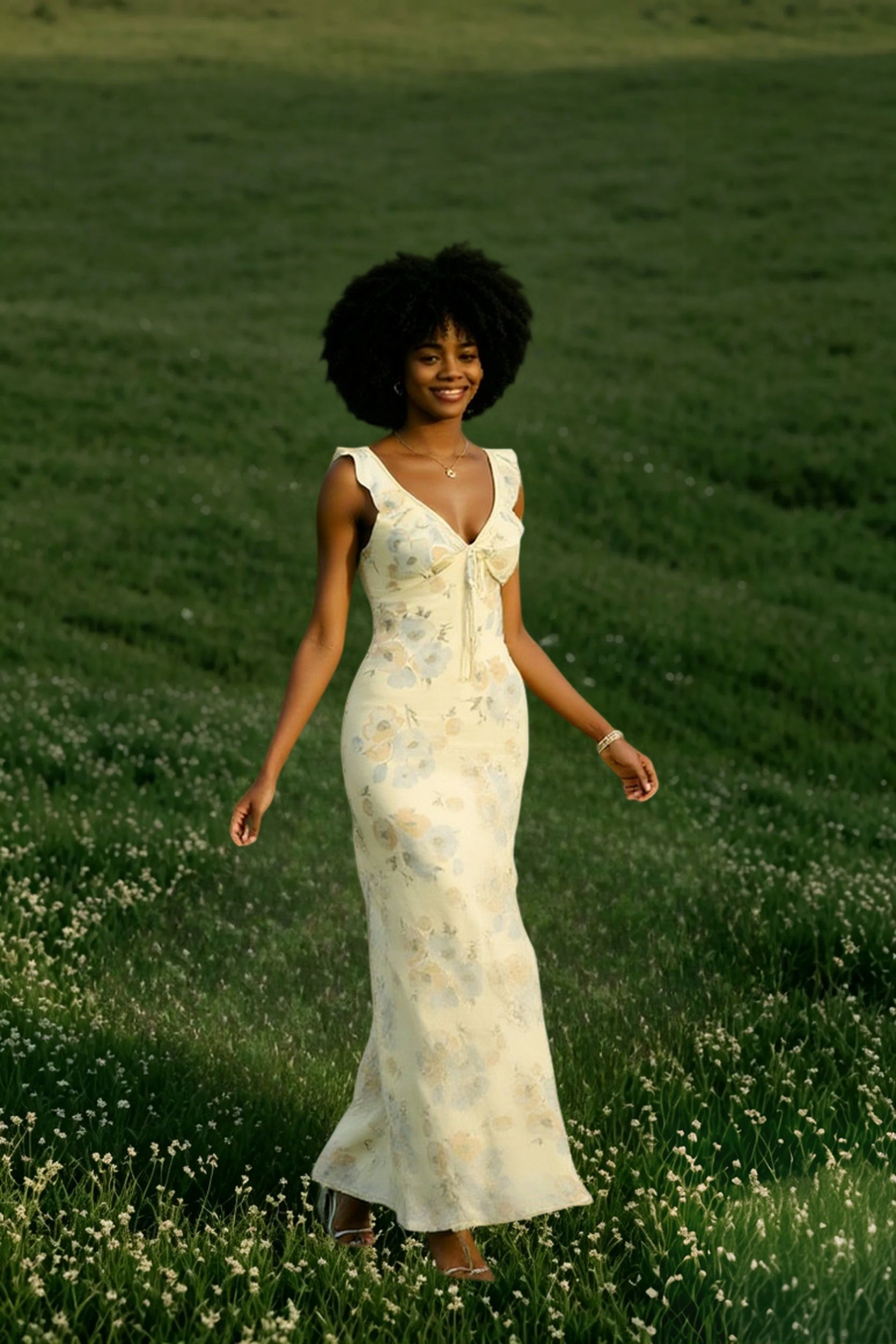 Ruffle Backless Maxi Dress