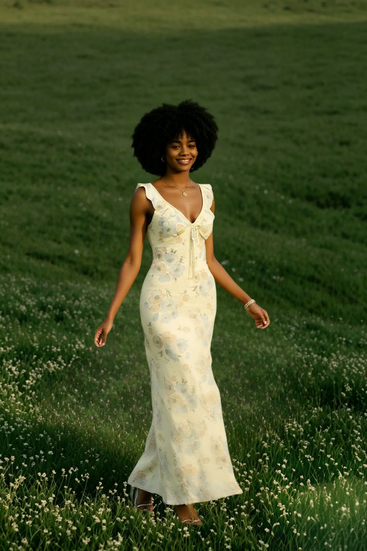 Ruffle Backless Maxi Dress