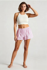 Chic Stripe Elastic Tie Casual Shorts