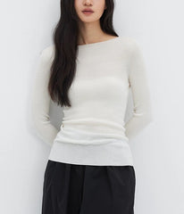 Wool-Blend Hem Knit Top