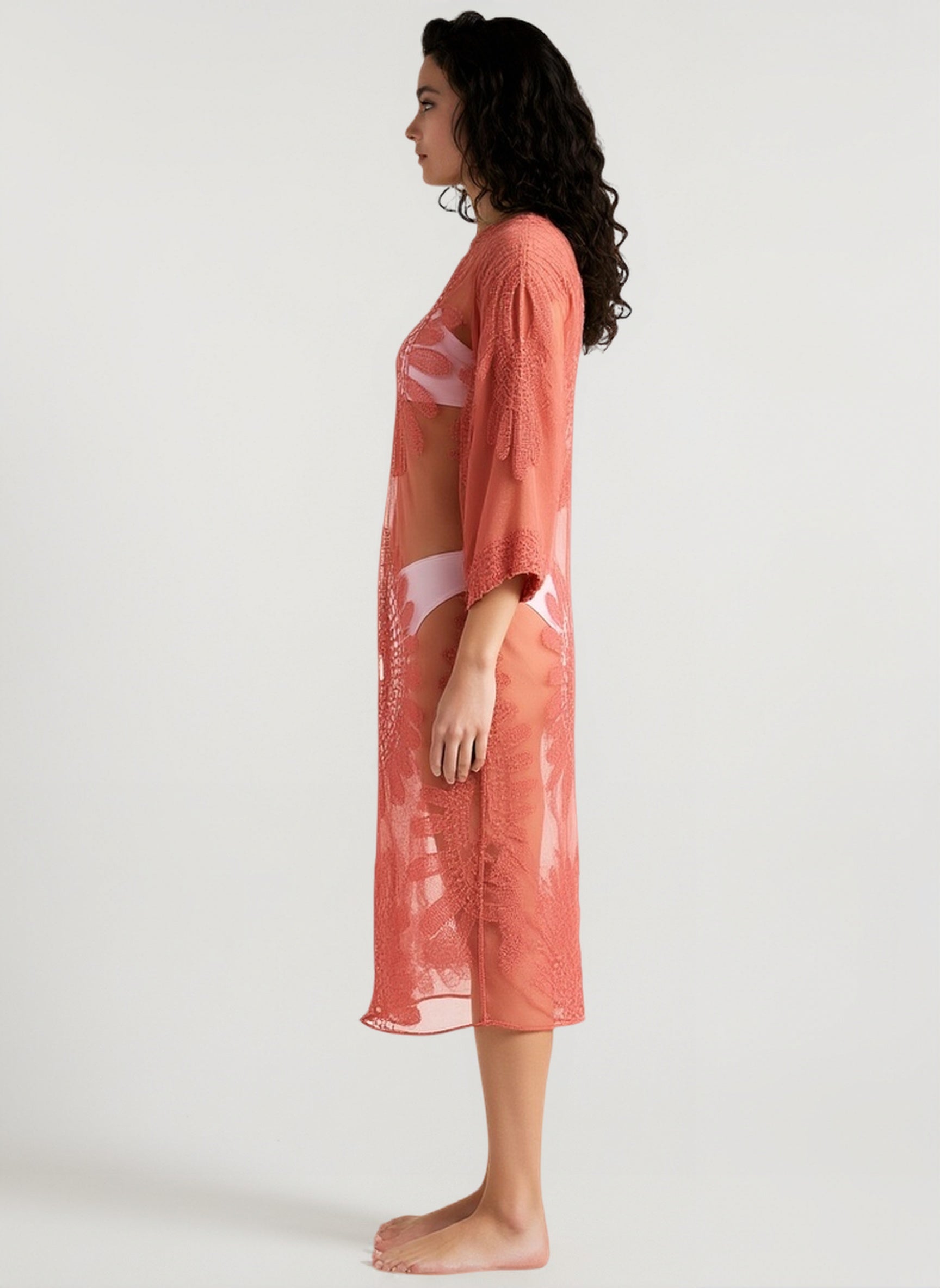 Lace Embroidered Bikini Cover Up