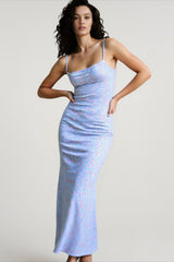 Fairy Floral Backless Slip Maxi Dress