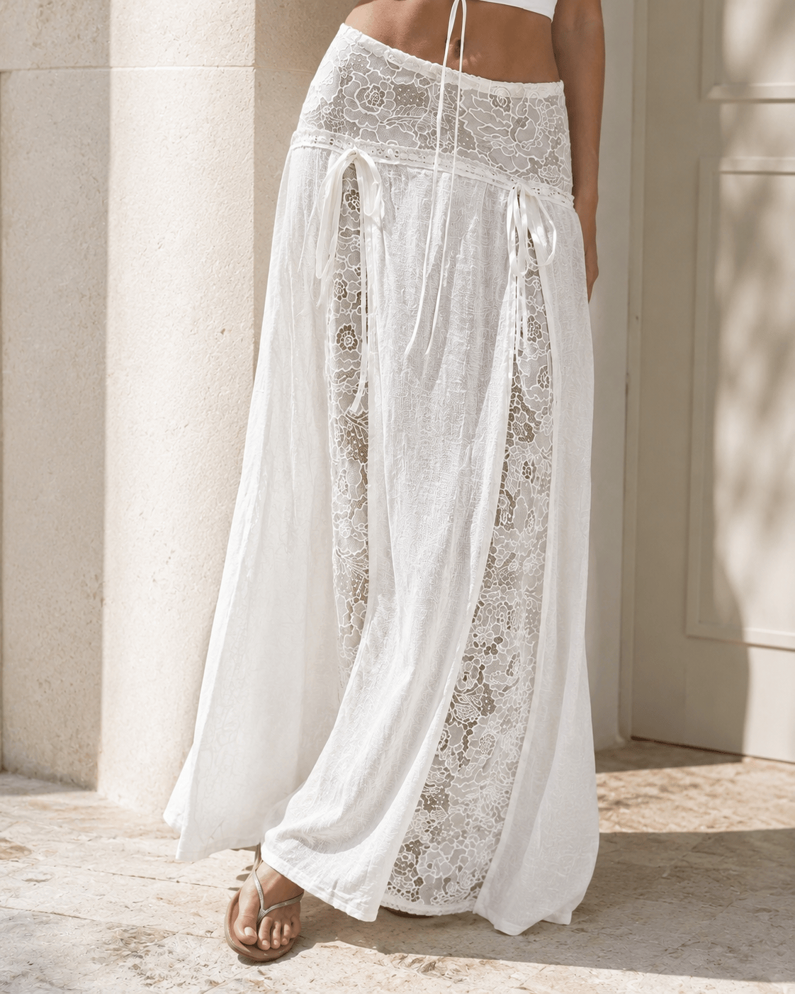 Boho Lace Patchwork Maxi Skirt