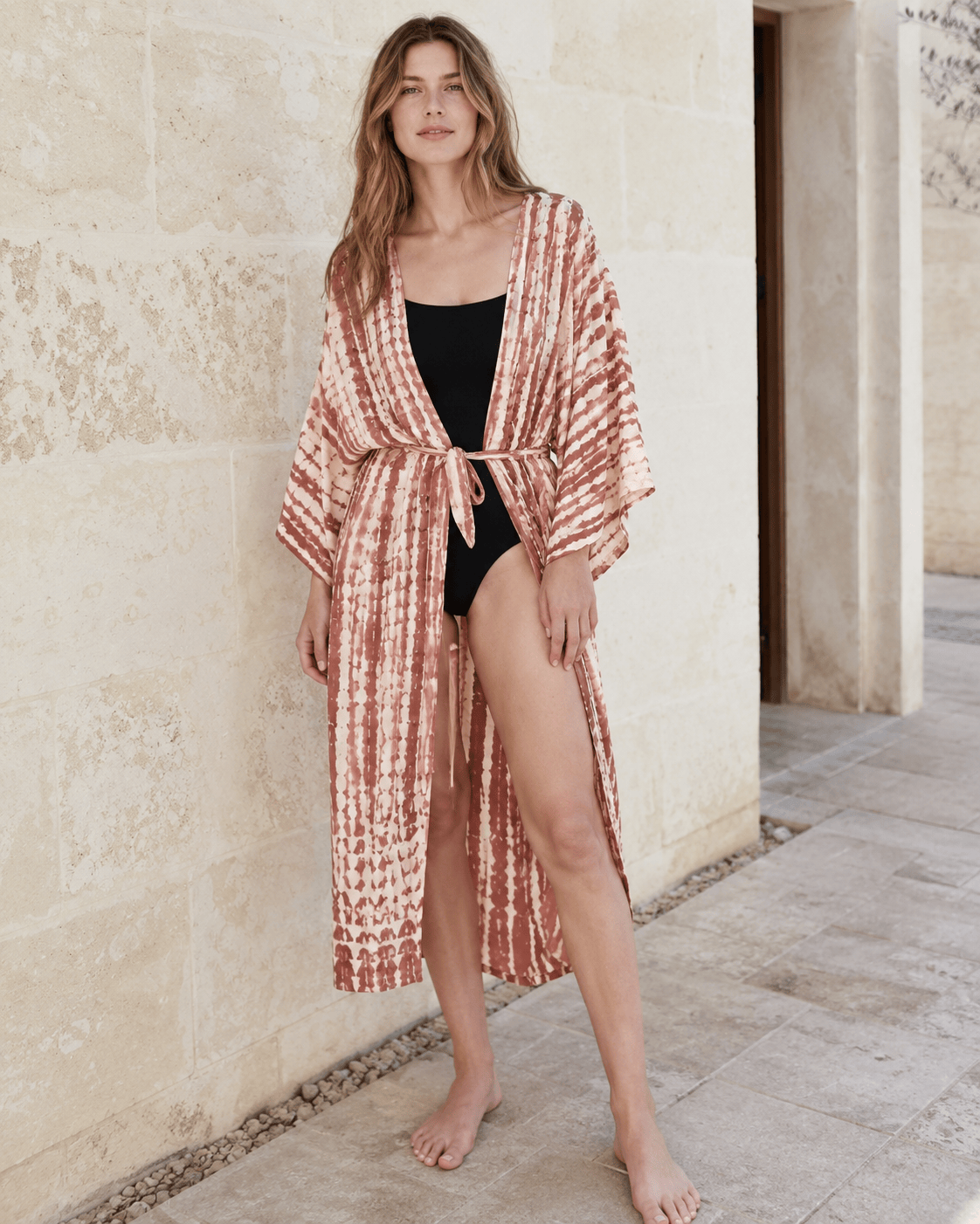 Tie Dye V-Neck Beach Cover Up