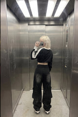Vintage Washed Patchwork Jeans