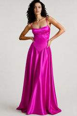 Sexy Cami Slim Fit Back Tie Long Prom Dress