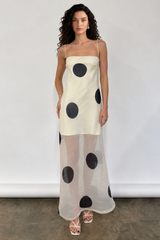Polka Dot Bodycon Cami Maxi Dress