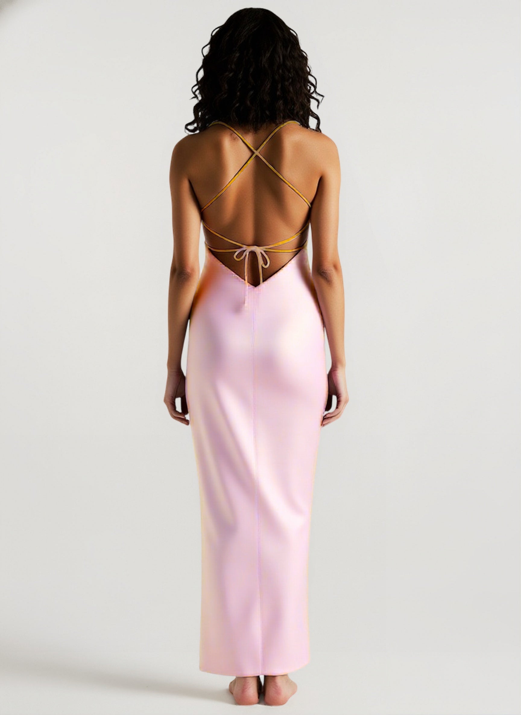 Back Tie Spaghetti Strap Formal Dress