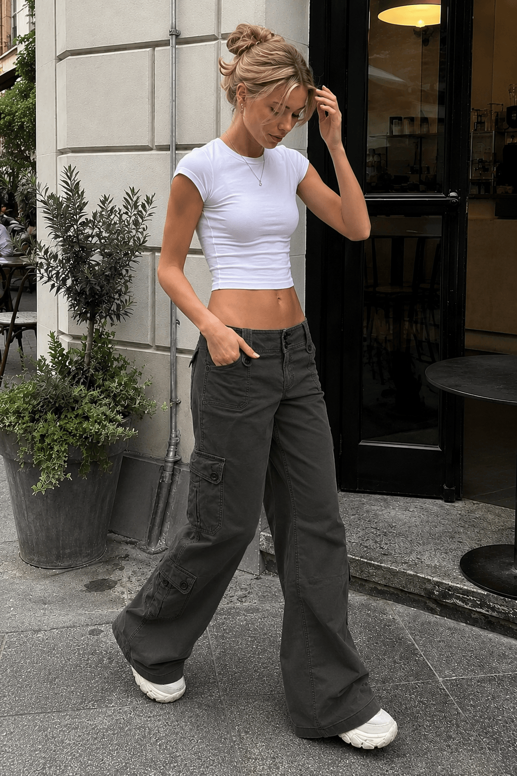 Denim Street Pocket Low Waist Cargo Pants