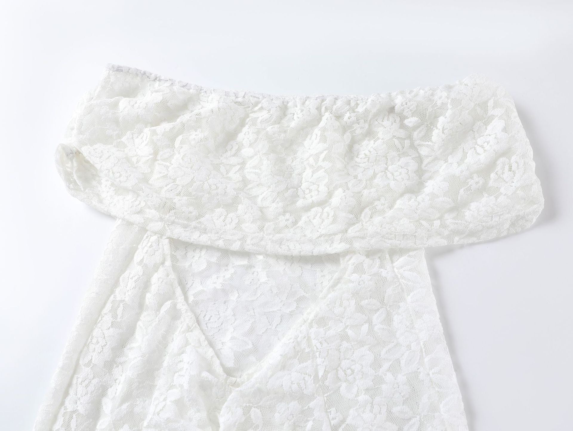Lace Backless Dress With Shawl
