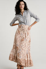 Elegant Print Boho Vacation Skirt
