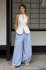 Cotton Lantern Wide Leg Pants
