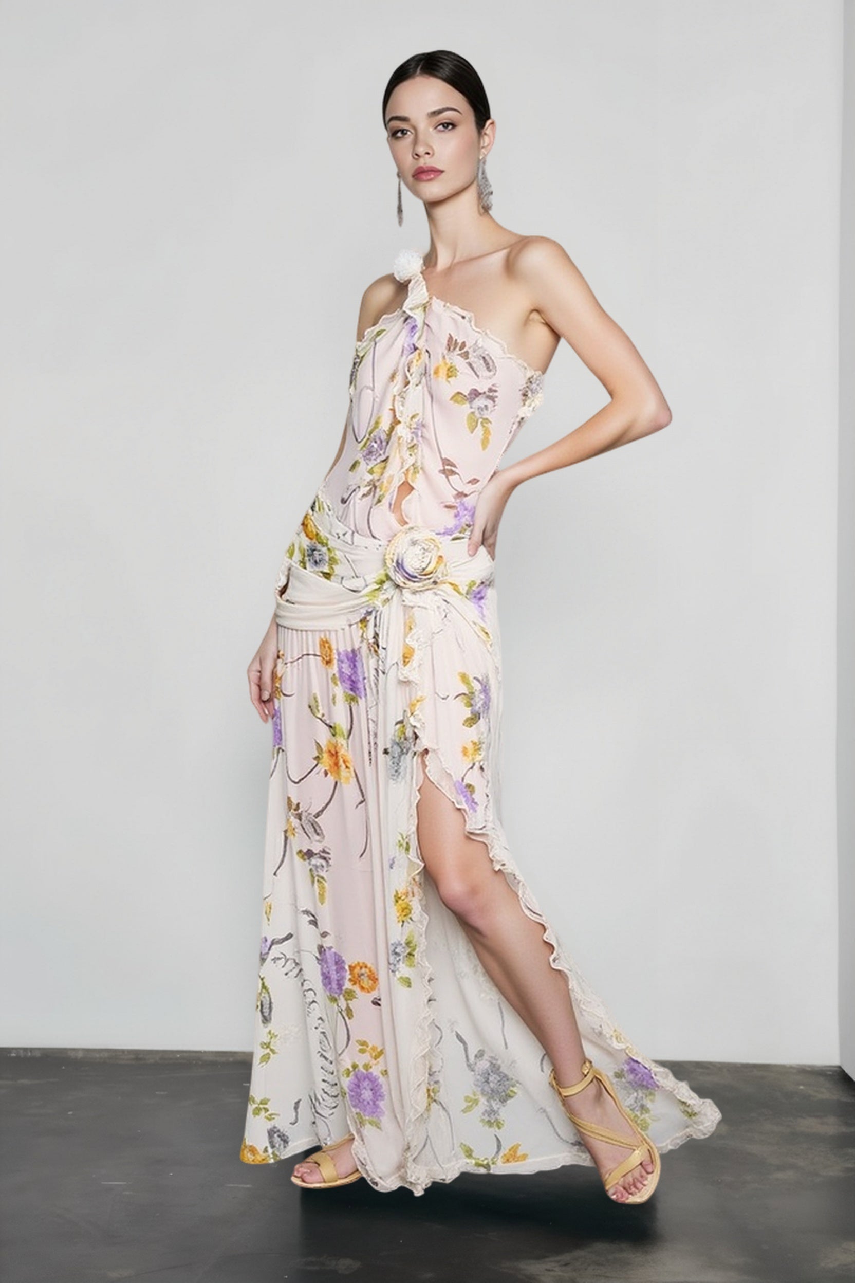 Halter Backless Floral Vacation Dress