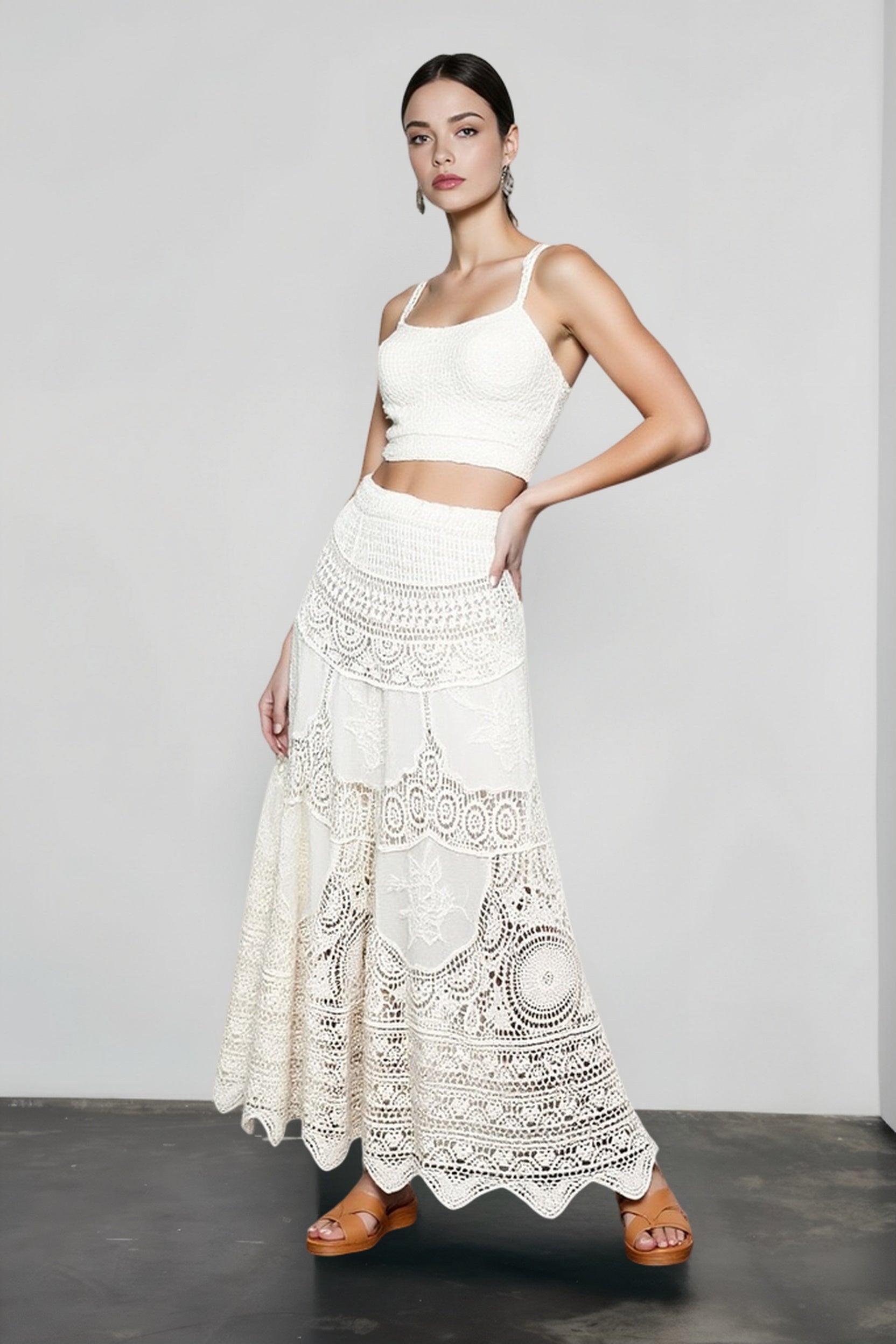 Hollow Out Crochet Vacation Skirt