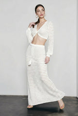 Knit Beach Two Piece Long Sleeve Vacation Set