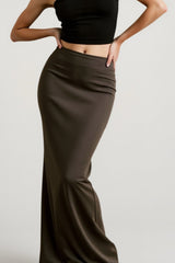 American Retro Solid Color Draped Skirt