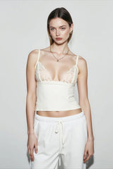 Lace Mesh Deep V Cami Top