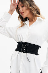 Lace Up PU Leather Corset Belt