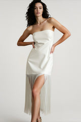 Fringe Slit Mini Party Dress