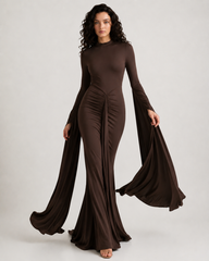 Elegant Backless Sash Sheer Shawl Two Piece Set