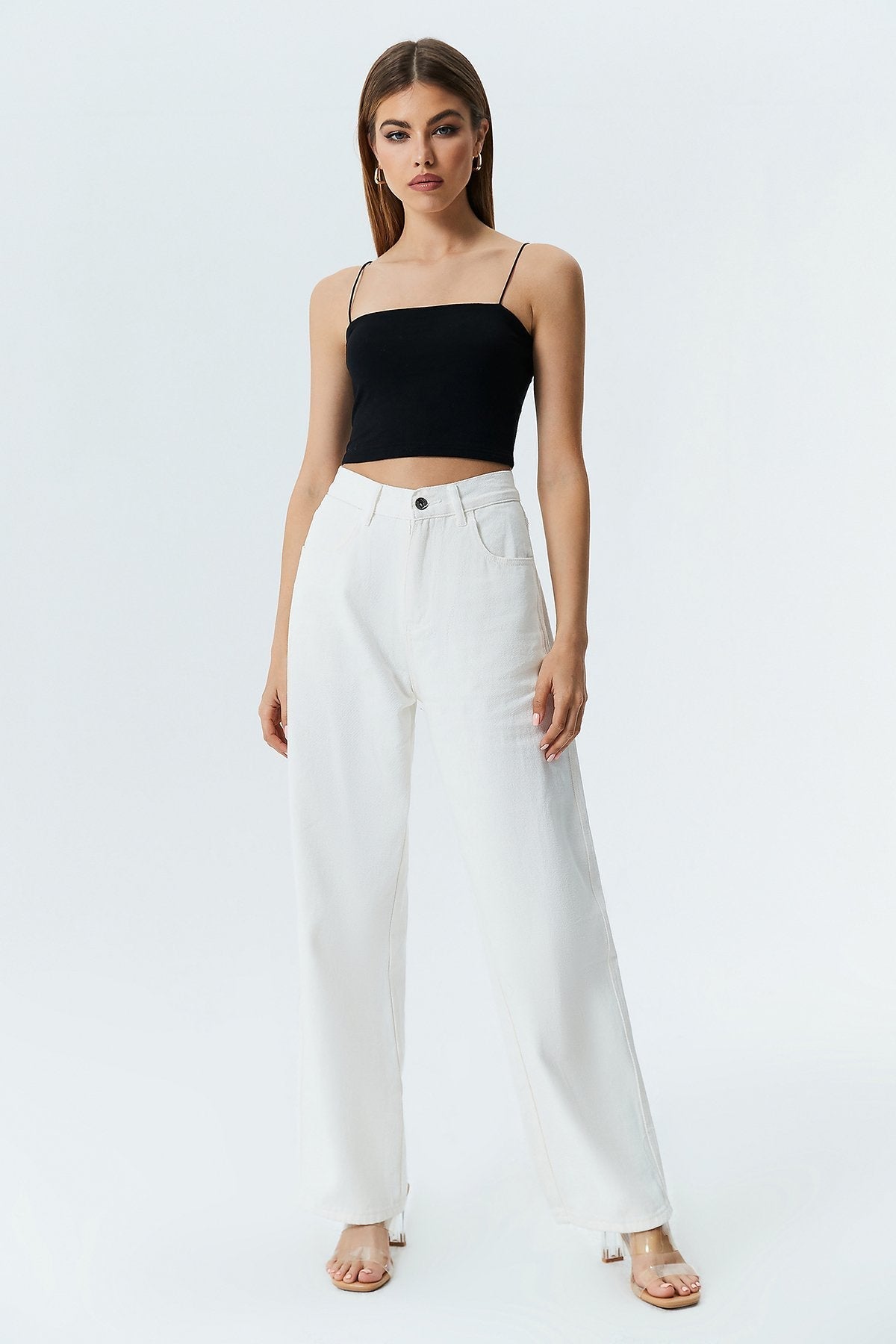Solid Backless Cami Crop Tank Top