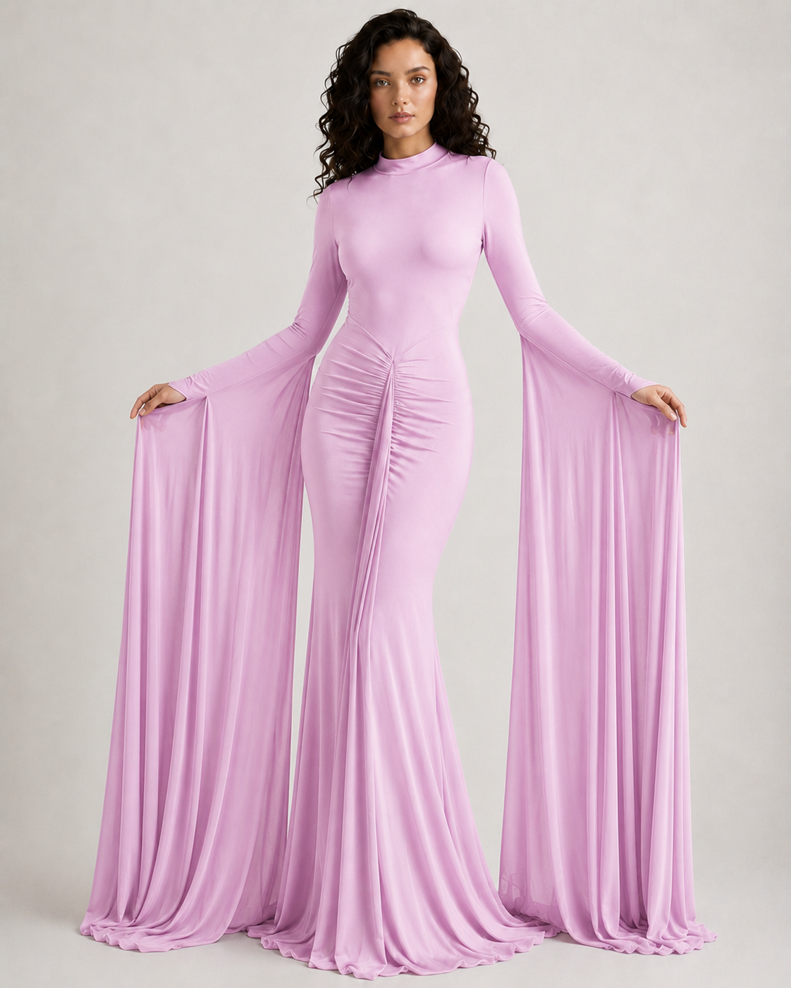 Elegant Backless Sash Sheer Shawl Two Piece Set