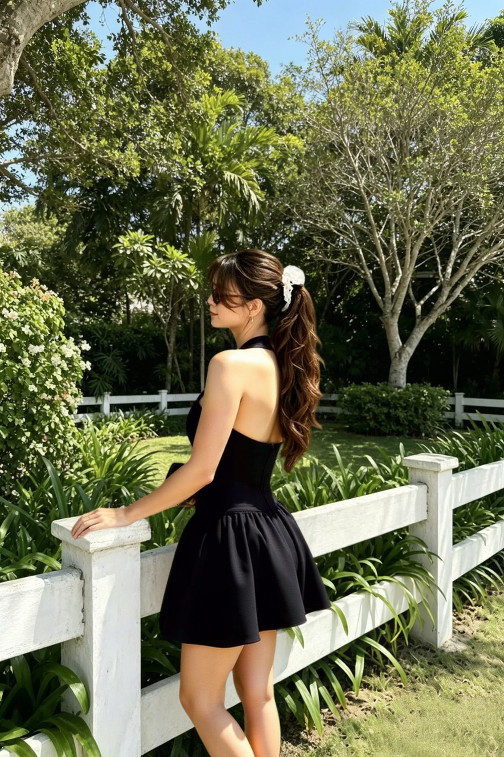Low-Back Ruffle Mini Party Dress