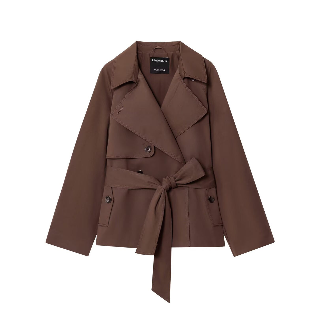 Double-Breasted Belted Trench Coat